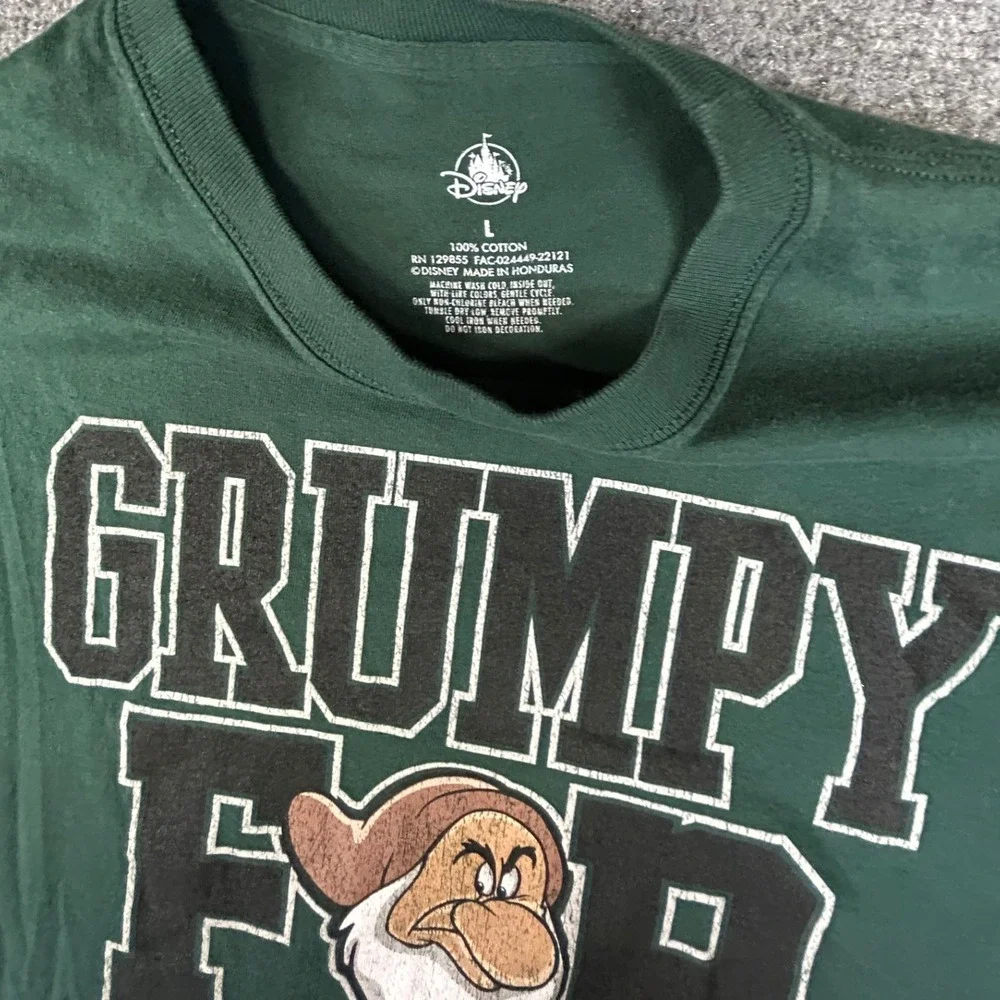 Disney Grumpy For Life T-Shirt Mens Large Green Snow White Seven Dwarfs Graphic - Picture 3 of 8